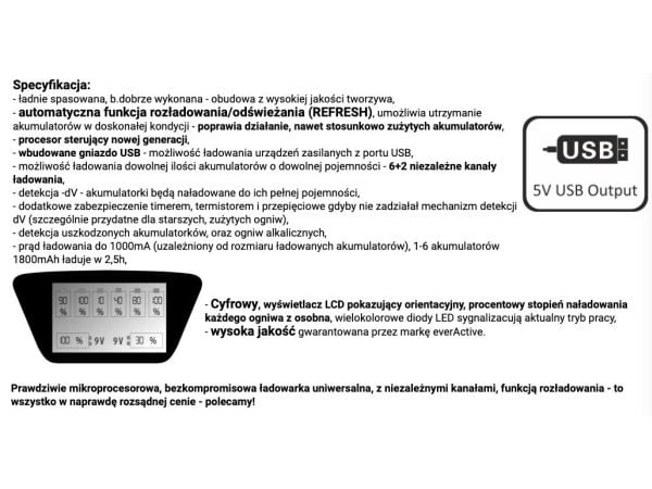EverActive NC-900U universaali Ni-MH-akkulaturi