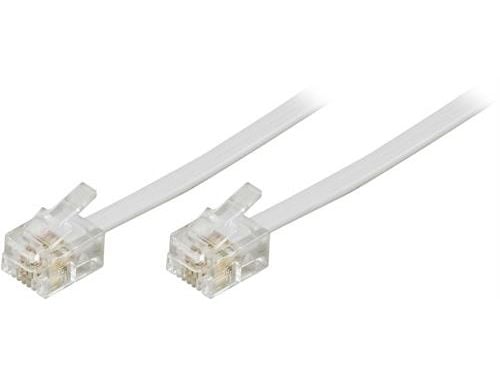DELTACO DEL-161F - Telefonkabel - RJ-11 (hann) til RJ-11 (hann) - 5 m - hvit