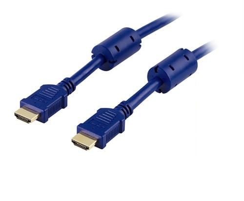 DELTACO HDMI-1020B - HDMI-kaapeli Ethernet - HDMI han til HDMI han - 2 m - blå