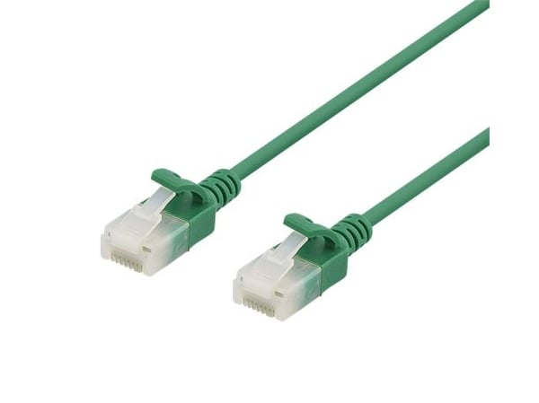 DELTACO - Koblingskabel - RJ-45 (hann) til RJ-45 (hann) - 50 cm - UTP - CAT 6a - formstøpt, uten hindringer - grønn