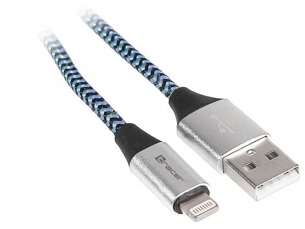 Tracer - Lightning-kabel - Lightning hann til USB hann - 1 m - svart, blå