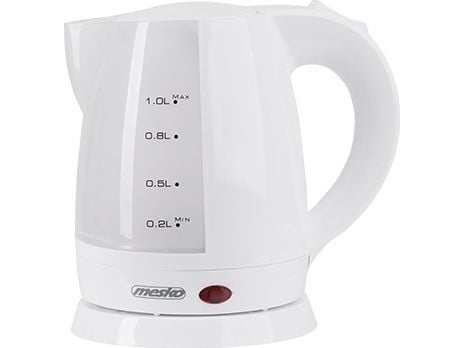 Mesko Home MS 1276, 1 l, 1600 W, Hvit, Polypropylen, Vannivåindikator, Overopphetingsbeskyttelse
