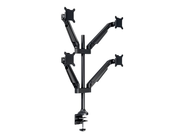 Multibrackets M VESA Gas Lift Arm Quad - Monteringssett (skrivebordsklemmemontering, 4 leddarmer) - for 4 LCD-skjermer - aluminium - svart - skjerm...