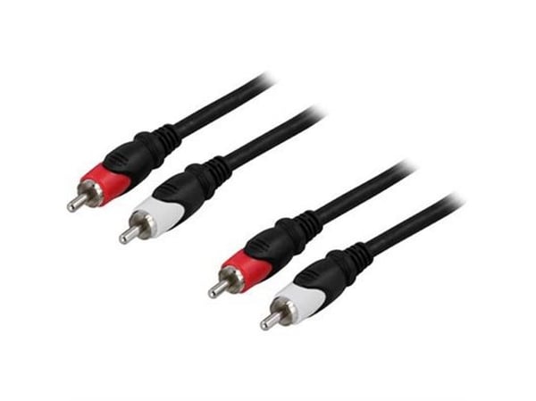 DELTACO MM-108 - Lydkabel - RCA x 2 hann til RCA x 2 hann - 50 cm - svart