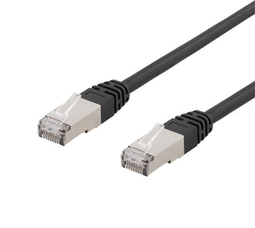 DELTACO - Koblingskabel - RJ-45 (hann) til RJ-45 (hann) - 3 m - SFTP - CAT 6 - formstøpt, innendørs/utendørs - svart