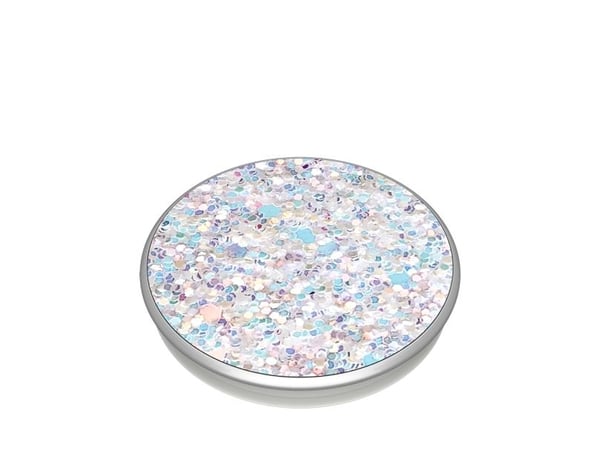 PopSockets Swappable PopGrip - Fingergrep/stativ for mobiltelefon, nettbrett - Sparkle Snow White - hvit (trekkspill), hvit (plattform)