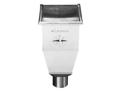 VMZINC regnvandskasse, ZINC NATUR - 76 mm studs