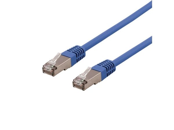 DELTACO SFTP-603BH - Koblingskabel - RJ-45 (hann) til RJ-45 (hann) - SFTP - CAT 6 - halogenfri, formstøpt - blå