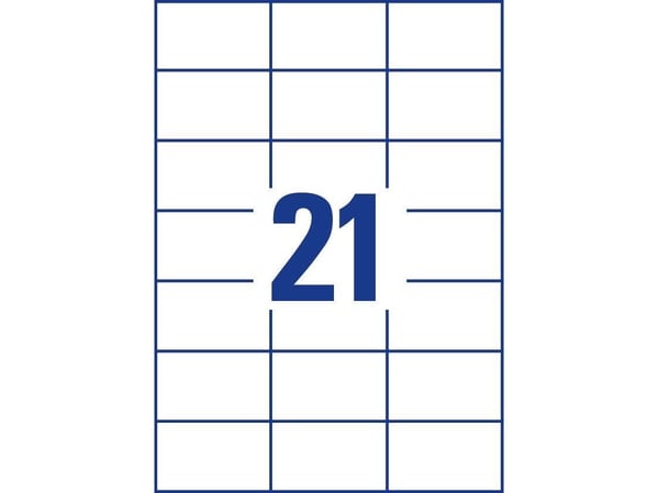 Avery Zweckform 3652 - Hvit - 42.3 x 70 mm 4200 etikett(er) (21 ark x 200) flerbruks merkelapper
