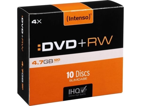 Intenso - 10 x DVD+RW - 4.7 GB (120 min) 4x - smalt cover