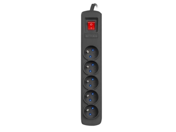 Armac R5 - pistorasia - AC 230 V - 2300 Watt - tulo: tyyppi E - lähtöliittimet: 5 (5 x tyyppi E) - 1,5 m johto - musta
