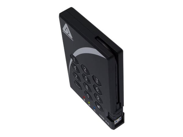 Apricorn Aegis Padlock 3.0 A25-3PL256-2000 - Harddisk - kryptert - 2 TB - ekstern (bærbar) - 2.5" - USB 3.0 - 5400 rpm - buffer: 8 MB - FIPS 197