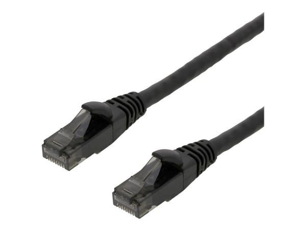 DELTACO - Koblingskabel - RJ-45 (hann) til RJ-45 (hann) - 50 cm - UTP - CAT 6 - halogenfri, formstøpt, uten hindringer, flertrådet - svart
