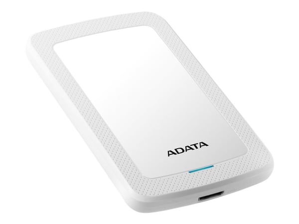 ADATA HV300 - Harddisk - 1 TB - ekstern (bærbar) - USB 3.1 - 256-bit AES - hvit