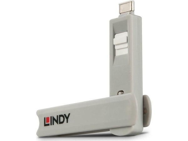 Lindy 40427, Portin lukitsin + avain, USB Type-C, Valkoinen, 5 kpl, 10 g