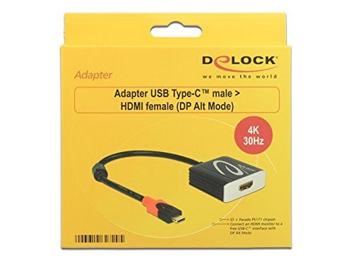 Delock - Extern videoadapter - RTD2169U - USB-C - VGA - svart