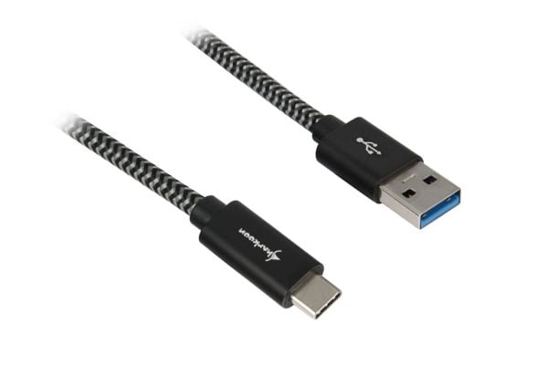 Sharkoon USB 3.1 A-C svart/grå 0,5 m - aluminium + flette