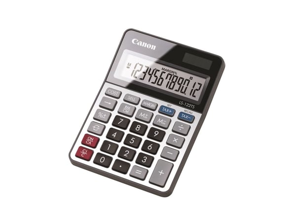 Canon LS-122TS, Desktop, Skjerm, 12 sifre, Batteri/Solcelle, Grå