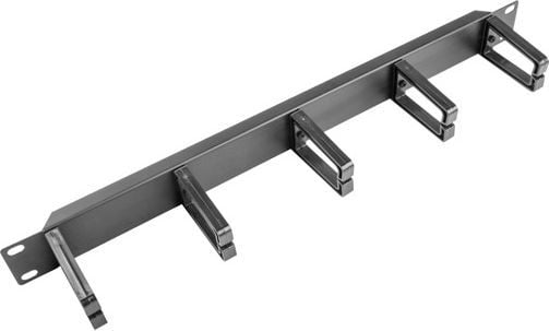Lanberg Type B - Rackkabelstyringspanel - RAL 9004, svart - 1U - 19"