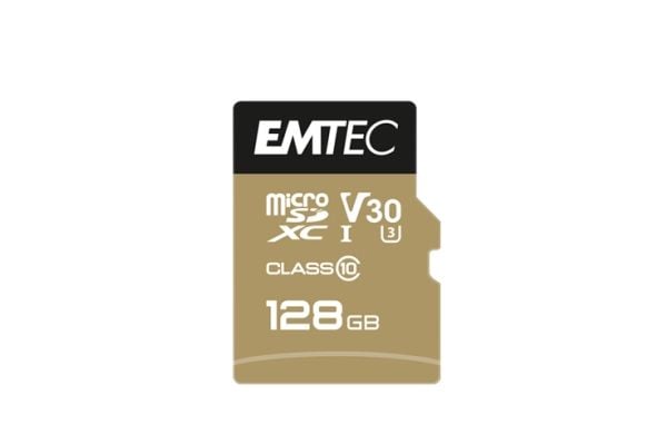 EMTEC SpeedIN' PRO - Flashminnekort (microSDHC til SD-adapter inkludert) - 128 GB - Video Class V30 / UHS-I U3 / Class10 - microSDXC UHS-I