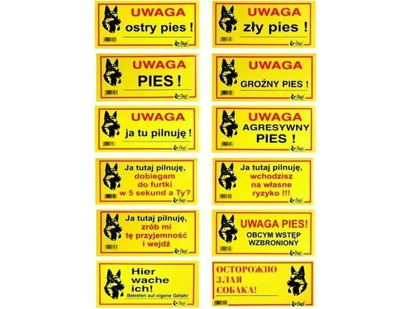 Dingo advarselsskilt i metall – "Obs, jeg passer på her!"