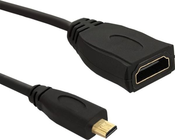 Qoltec - HDMI-adapter - HDMI hunn til 19 pin micro HDMI Type D hann - 20 cm