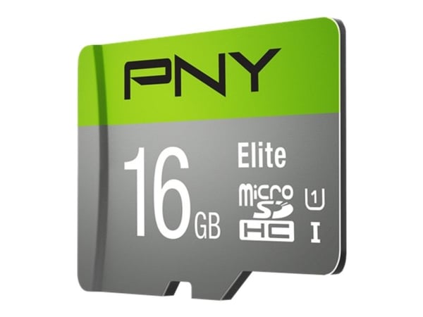 PNY Elite - Flashminnekort (microSDHC til SD-adapter inkludert) - 16 GB - UHS-I U1 / Class10 - microSDHC UHS-I