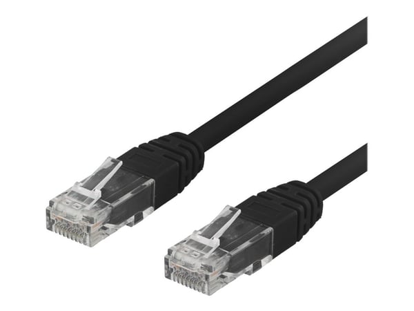 DELTACO TP-603S - Koblingskabel - RJ-45 (hann) til RJ-45 (hann) - 30 cm - UTP - CAT 6 - formstøpt - svart