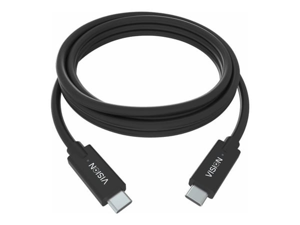 Vision Professional - USB-kabel - USB-C (hann) til USB-C (hann) - USB 3.1 Gen 2 / Thunderbolt 3 - 3 A - 1 m - reversible kontakter - svart
