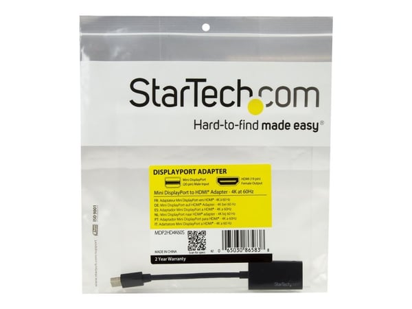 StarTech Mini DisplayPort till HDMI-adapter - 4K 60 Hz - Videokonverterare - DisplayPort - HDMI