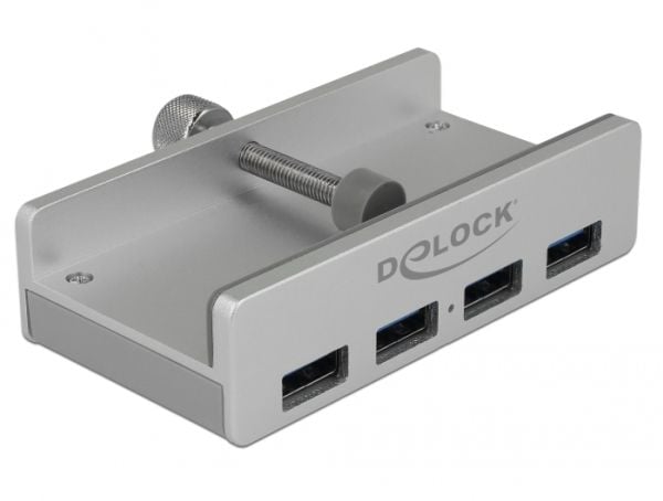 Delock External USB 3.0 4 Port Hub with Locking Screw - Hub - 4 x SuperSpeed USB 3.0 - stasjonær