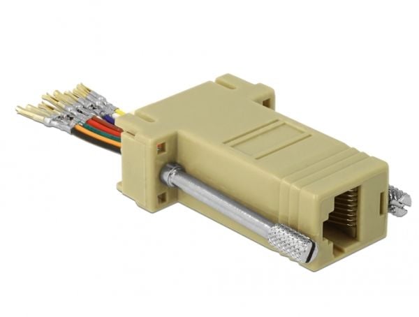 DeLOCK 66164, Sub-D 9 pin, Rj-45, Musta, Harmaa, Ruostumaton teräs