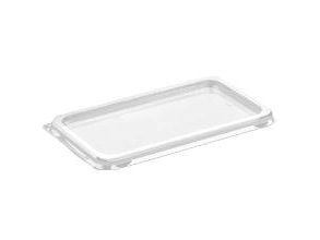 Plastlåg M65-4 185x105x8,5 mm Firkantet APET til Kageboks K2182 i Apet mat,560 stk/krt