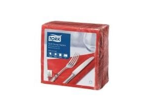 Tork servett 39x39 cm 3-lagers Röd, 12 pk x 100 st/krt