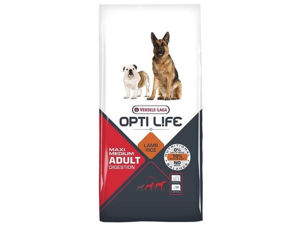 Versele-Laga Adult Digestion Medium & Maxi, Adult (animal), Maxi (26 - 44kg), Keskikokoinen (11 -25 kg), 12,5 kg, Gluteeniton