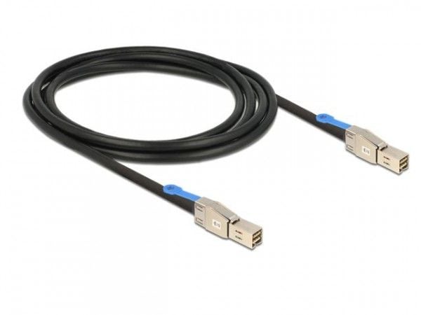 Delock - SAS ekstern kabel - SAS 12Gbit/s - 36-pins 4x skjermet Mini MultiLane (hann) til 36-pins 4x skjermet Mini MultiLane (hann) - 2 m - låst