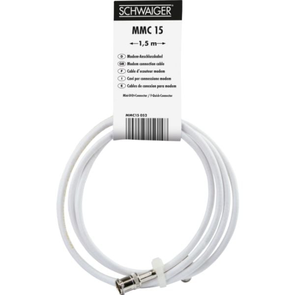 Schwaiger MMC15 052, 1,5 m, Mini D, F, Hvit