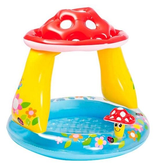 BASSENG INTEX MUSHROOM MED SOLSKYGGE 102X89 CM 45 L  1-3 ÅR