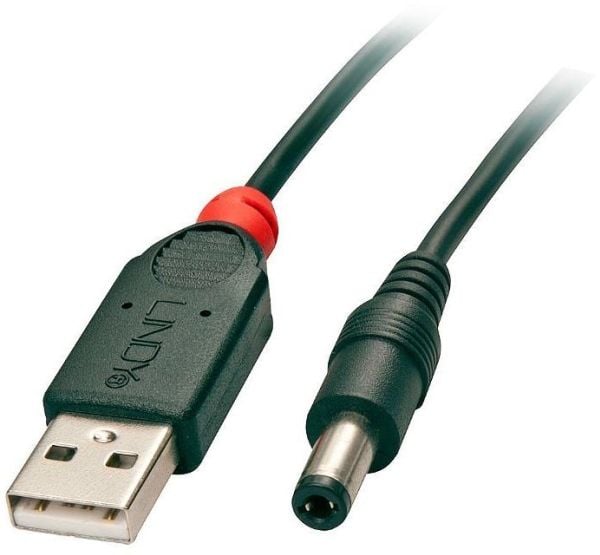 Lindy 70268, 1,5 m, USB A, DC, USB 2.0, Hankjønn/hankjønn, Sort