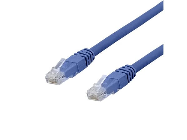 DELTACO TP-611BAU - Koblingskabel - RJ-45 (hann) til RJ-45 (hann) - UTP - CAT 6a - halogenfri, formstøpt - blå