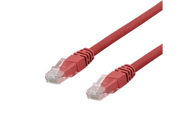 DELTACO TP-603RAU - Koblingskabel - RJ-45 (hann) til RJ-45 (hann) - UTP - CAT 6a - halogenfri, formstøpt - rød