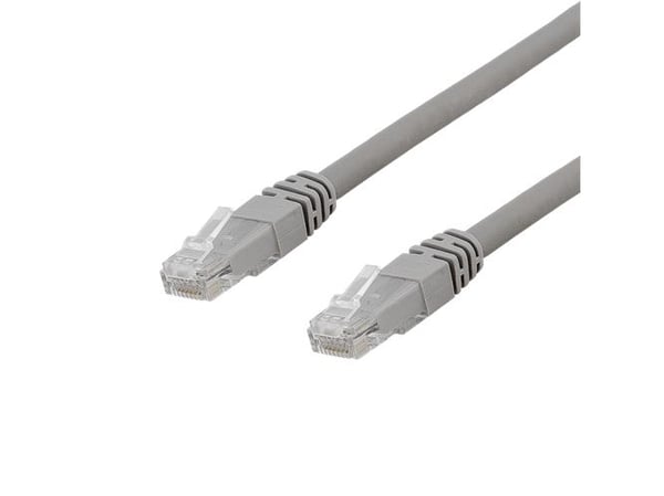 DELTACO - Koblingskabel - RJ-45 (hann) til RJ-45 (hann) - UTP - CAT 6a - halogenfri, formstøpt - grå