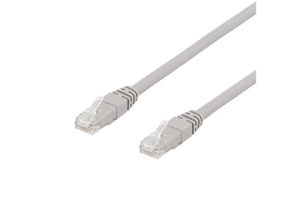 DELTACO - Koblingskabel - RJ-45 (hann) til RJ-45 (hann) - UTP - CAT 6a - halogenfri, formstøpt - grå