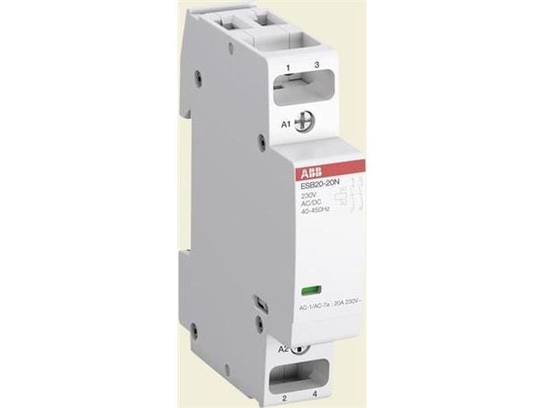 ABB ESB20-20N-01, Kontaktori, Valkoinen, AC, 18 mm, 65 mm, 85 mm