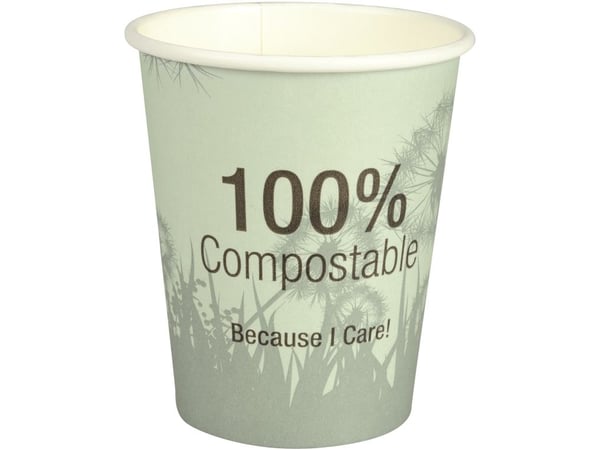 Kaffebæger Dandelion, ABENA Gastro, 9,1cm, Ø8cm, 24 cl, 28 cl, grøn, CPLA/pap - (20 stk.)