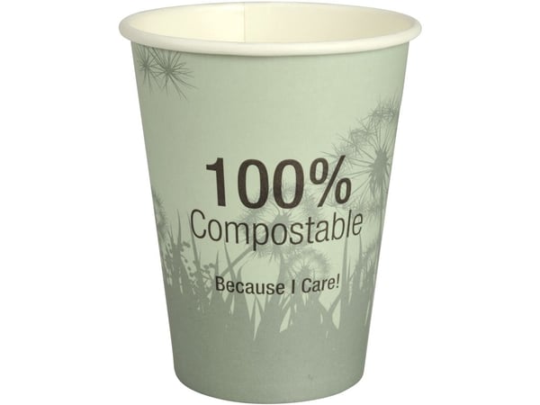 Kaffebæger Dandelion, ABENA Gastro, 11,2cm, Ø9cm, 36 cl, 38 cl, grøn, CPLA/pap - (20 stk.)