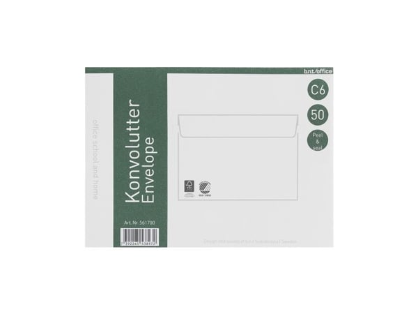 Kirjekuoret C6 70g Peel &amp; Seal 114x162mm 50kpl/pakkaus162x10x114mm 0,95kg (50kpl) - (50 kpl/pakkaus) - (50 kpl/pakkaus)