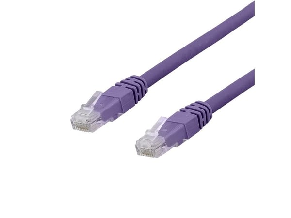 DELTACO - Koppeledning - RJ-45 (hann) til RJ-45 (hann) - 1 m - UTP - CAT 6a - halogenfri, formet - lilla
