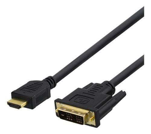 DELTACO HDMI-112D - Adapterkabel - HDMI hann til DVI hann - 2 m - svart - 1080p-støtte
