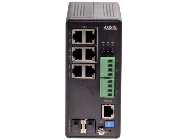 Axis T8504-R - Switch - Administrerad - 4 x 10/100/1000 (PoE+) + 2 x kombination Gigabit Ethernet/Gigabit SFP - skrivbordsmodell, rackmonterbar - P...